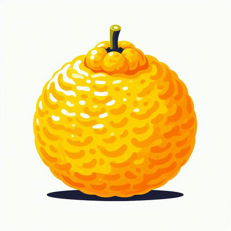 Orange fruit on a white background. Vector illustration in cartoon style.のイラスト素材