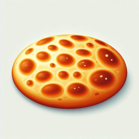 Vector illustration of a round biscuit with holes on a white backgroundのイラスト素材