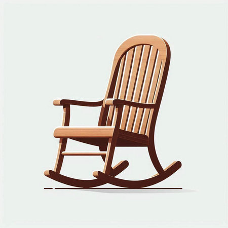 Wooden rocking chair isolated on a white background. Vector illustration.のイラスト素材