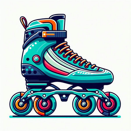 Roller skates isolated on a white background. Vector illustration.のイラスト素材