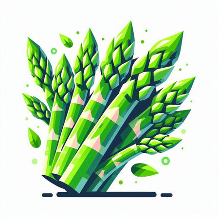 Vector illustration of a bunch of green asparagus on white backgroundのイラスト素材