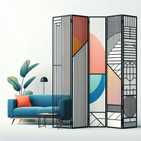 Modern interior design, 3D illustration, 3D rendering, 3D illustration.のイラスト素材