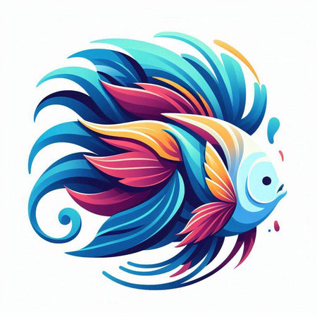colorful fish on a white background, vector illustration, eps10のイラスト素材