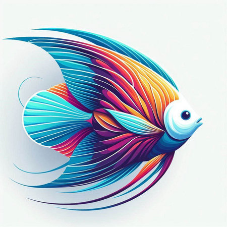 Colorful fish on the white background. Vector illustration for your designのイラスト素材