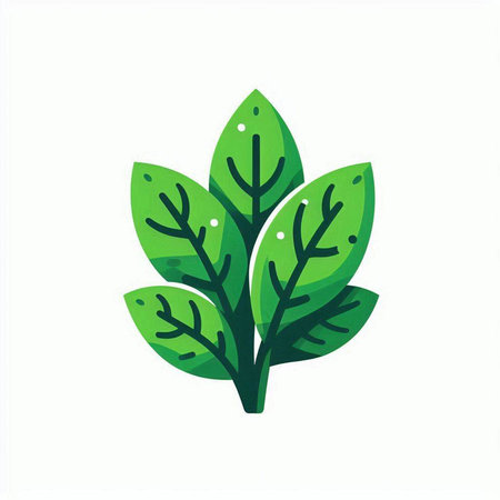 green leaves icon on white background. ecology concept. vector illustration.のイラスト素材