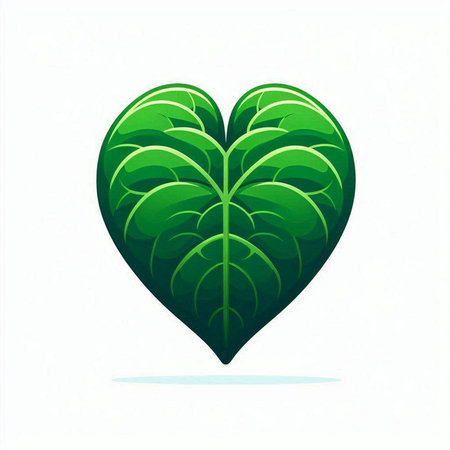 Green leaf heart on a white background. Vector illustration for your designのイラスト素材