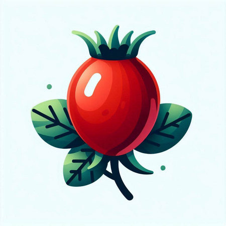 Illustration of a rosehip on a white background, vector illustrationのイラスト素材