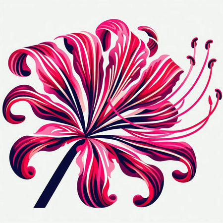 Abstract pink flower on a white background. Vector illustration. Eps 10.のイラスト素材