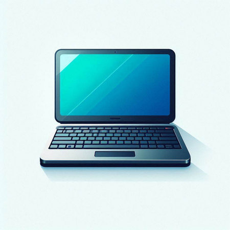 Laptop computer with blank screen. Vector illustration. Eps 10.のイラスト素材