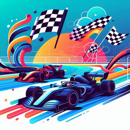 Abstract racing background with sport car. Vector illustration. Eps 10.のイラスト素材