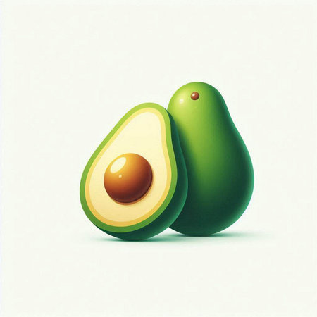 Avocado isolated on white background. Vector illustration. Eps 10.のイラスト素材