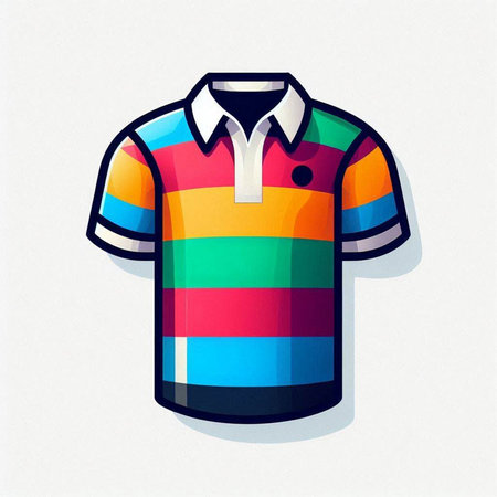 Colored polo shirt isolated on white background. Vector illustration.のイラスト素材