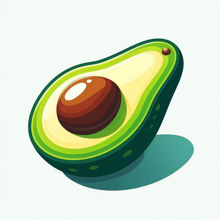 Avocado fruit icon. Vector illustration of a fresh avocado fruit.のイラスト素材