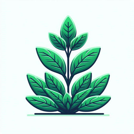 Green leaves icon isolated on white background. Vector illustration. Eps 10.のイラスト素材