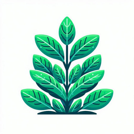 Green leaves on a white background. Vector illustration. Eps 10.のイラスト素材