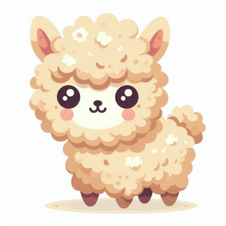 Cute llama. Vector illustration of a cute llama.のイラスト素材