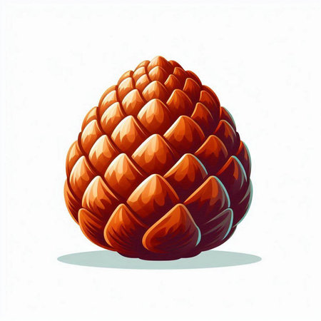 Pine cone on a white background. Vector illustration of a pine cone.のイラスト素材