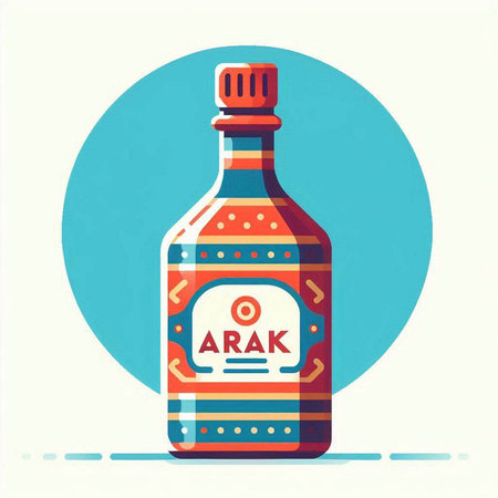 Alcoholic drink in a bottle. Vector illustration in flat styleのイラスト素材