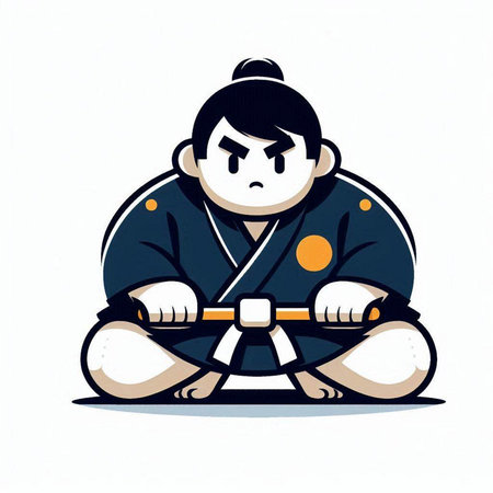 Illustration of a kendo fighter on a white background, vector illustrationのイラスト素材