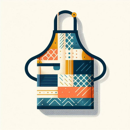 Apron with colorful geometric pattern. Vector illustration. Eps 10.のイラスト素材
