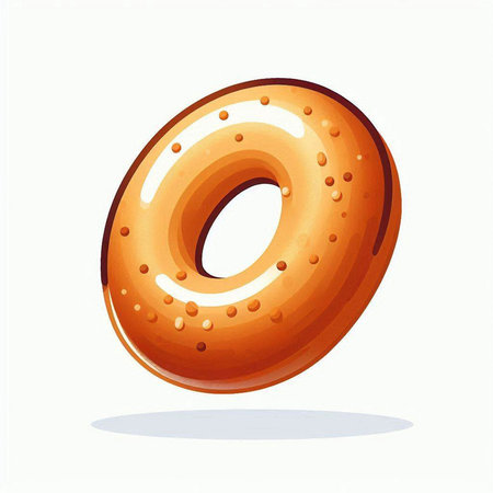 Vector illustration of glazed donut. Isolated on white background.のイラスト素材