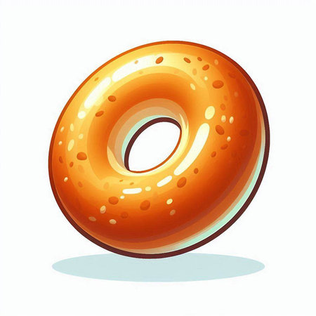 Illustration of a donut on a white background. Vector illustrationのイラスト素材