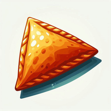 Illustration of a piece of triangle pie on a white background.のイラスト素材