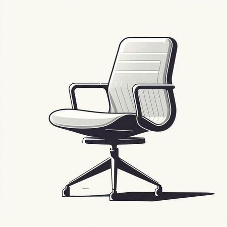 Office chair on a white background. Vector illustration in retro style.のイラスト素材