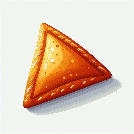 Illustration of a triangle with cheese on a white background - vectorのイラスト素材