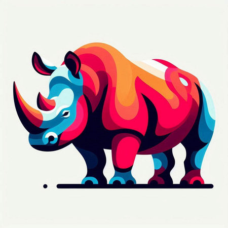 Rhinoceros. Colorful vector illustration for your design.のイラスト素材