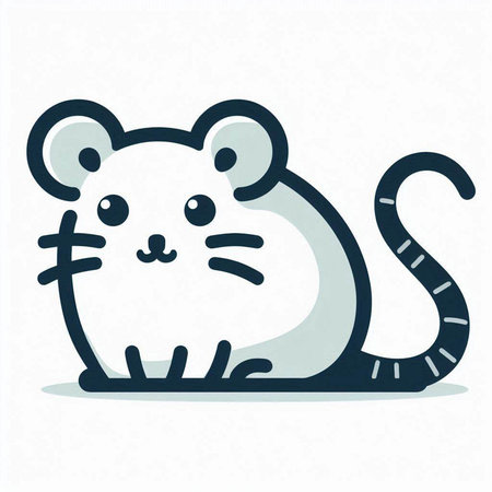 Cute rat on white background. Vector illustration. Cartoon mouse.のイラスト素材