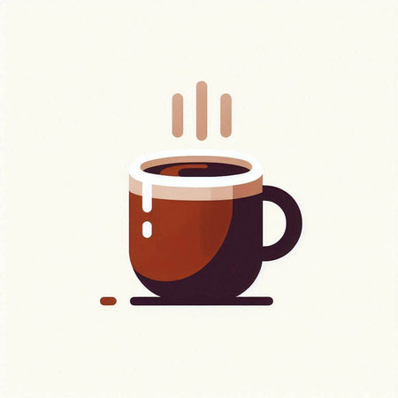 Coffee cup icon, vector illustration. Flat design style.のイラスト素材