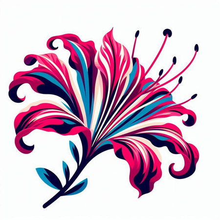 Abstract flower on white background. Vector illustration. Gradient mesh.のイラスト素材