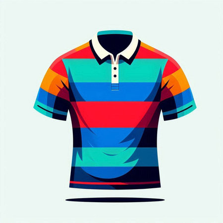 Colorful polo shirt on a white background. Vector illustration.のイラスト素材