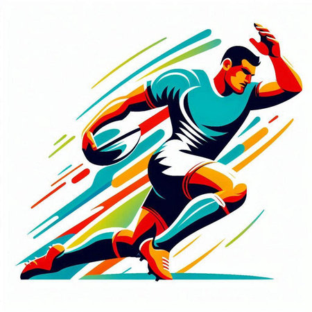 Soccer player with ball. Vector illustration of a soccer player.のイラスト素材