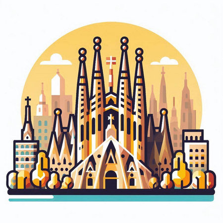 Vector illustration of the Cathedral of St. Stephen in Vienna, Austriaのイラスト素材