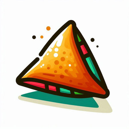 Illustration of a candy in the form of a triangle on a white backgroundのイラスト素材