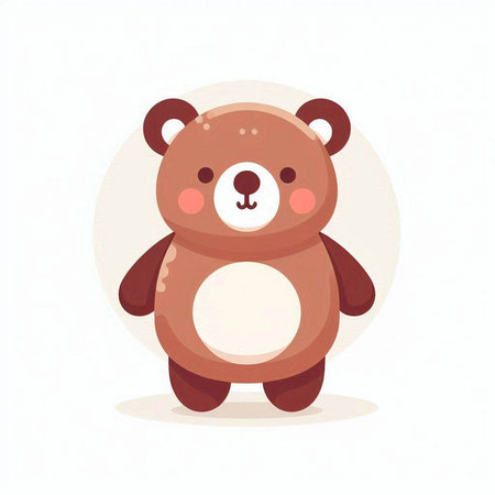 Cute teddy bear vector illustration. Flat cartoon character design.のイラスト素材