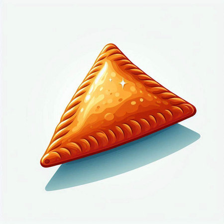 Illustration of a cookie in the shape of a triangle on a white backgroundのイラスト素材