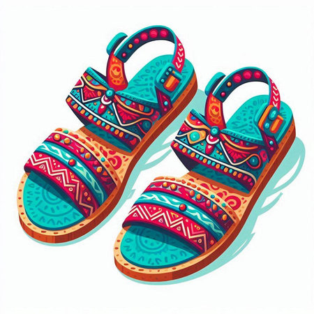 Vector illustration of flip flops. Isolated on white background.のイラスト素材