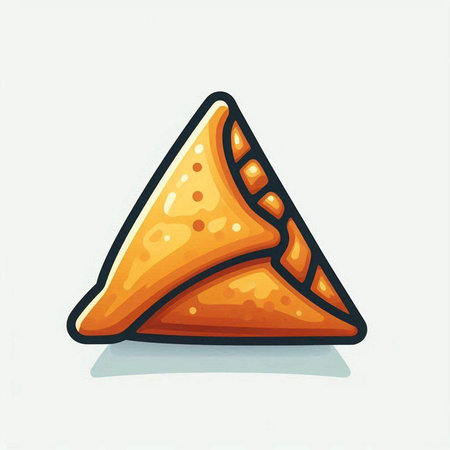 Illustration of a triangle made of potato chips, vector illustration.のイラスト素材