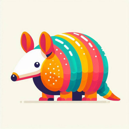 Cute cartoon animal vector illustration. Cute colorful funny hedgehog.のイラスト素材