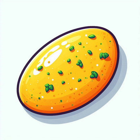 Illustration of a slice of mango with pistachios on a white backgroundのイラスト素材