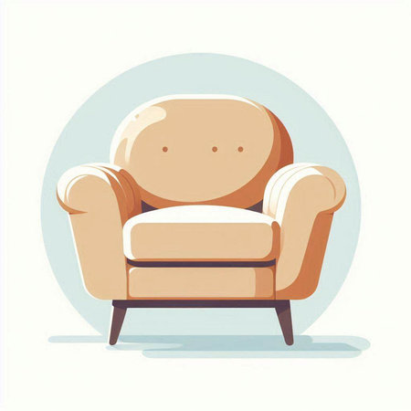 Sofa on a white background. Vector illustration in flat styleのイラスト素材