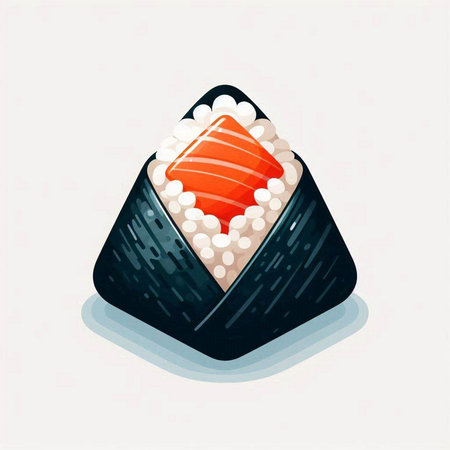 Illustration of a sushi roll on a white background, vector illustrationのイラスト素材