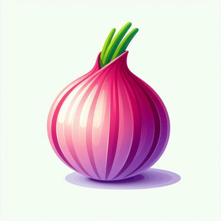 Illustration of a fresh red onion on a white background - vectorのイラスト素材