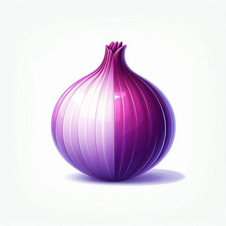 Purple onion on a white background. Vector illustration. Eps 10のイラスト素材