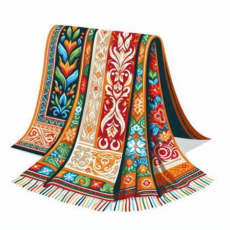 Hand-painted scarf isolated on a white background. Vector illustration.のイラスト素材