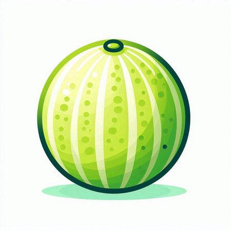 Watermelon isolated on a white background. Vector illustration in cartoon style.のイラスト素材