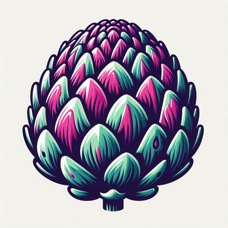 Artichoke. Hand drawn vector illustration. Isolated on white background.のイラスト素材